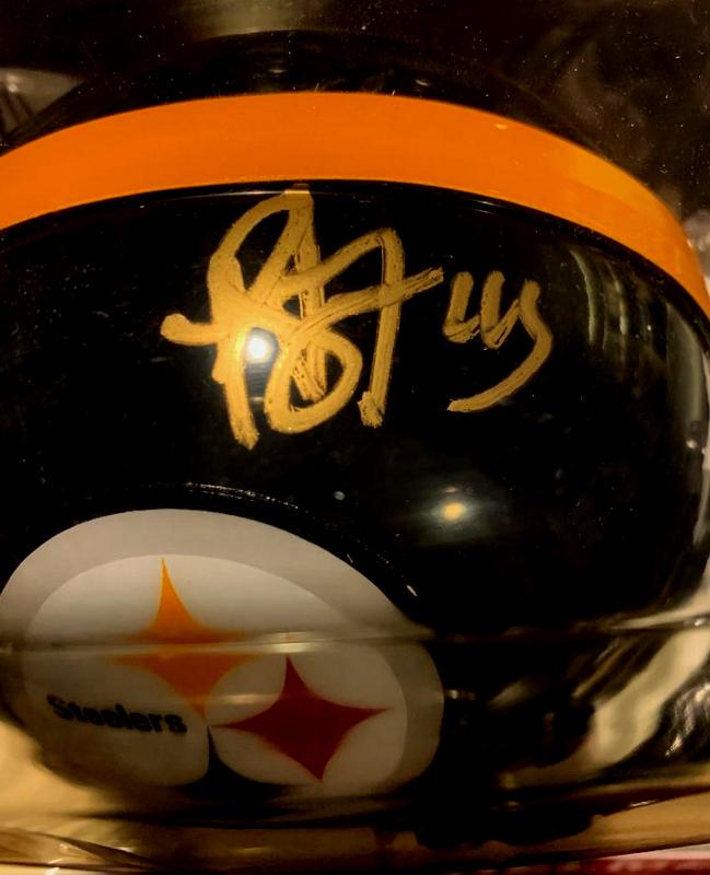 Steeler Great TROY POLAMALU Signed Mini Helmet (1 of 1)