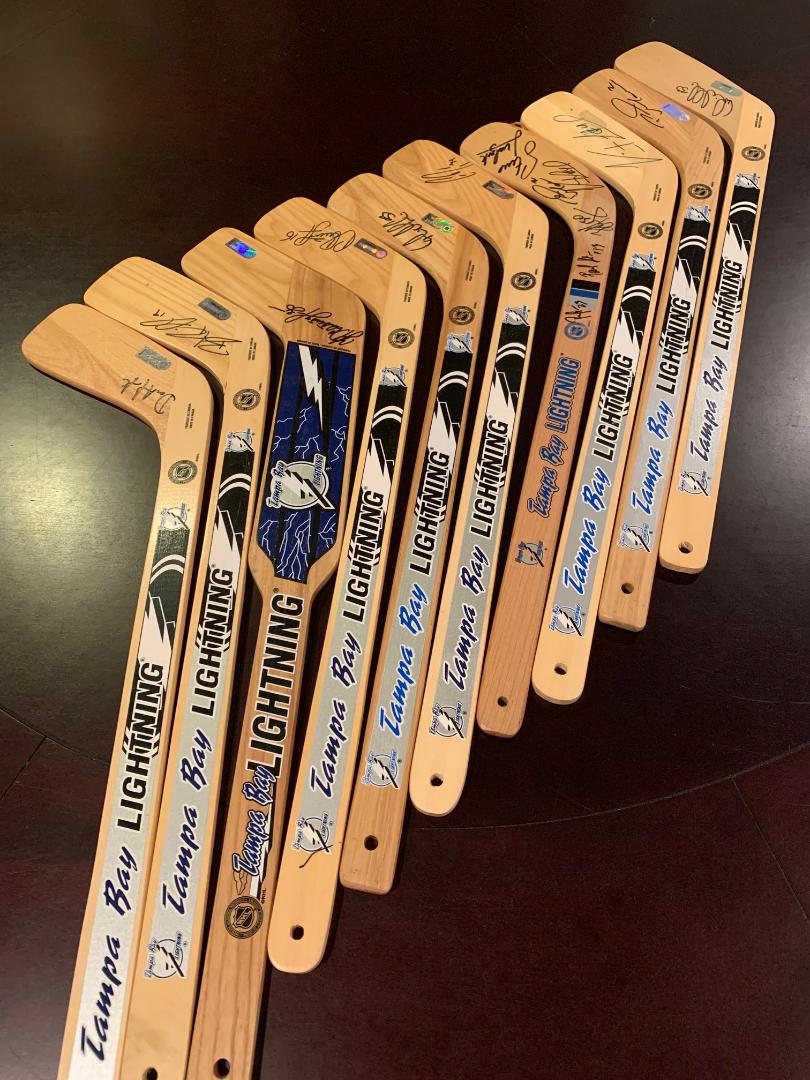 Mini Hockey Sticks Signed by T.B. Lightning Players (1 of 1)
