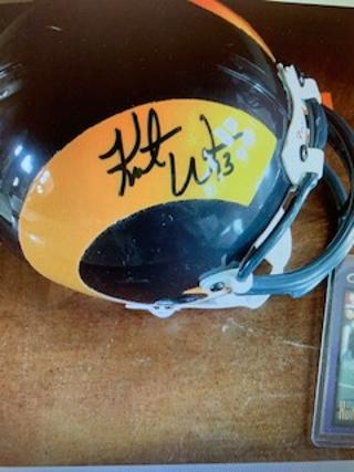 NFL HOFer KURT WARNER Signed Mini Helmet (1 of 1)