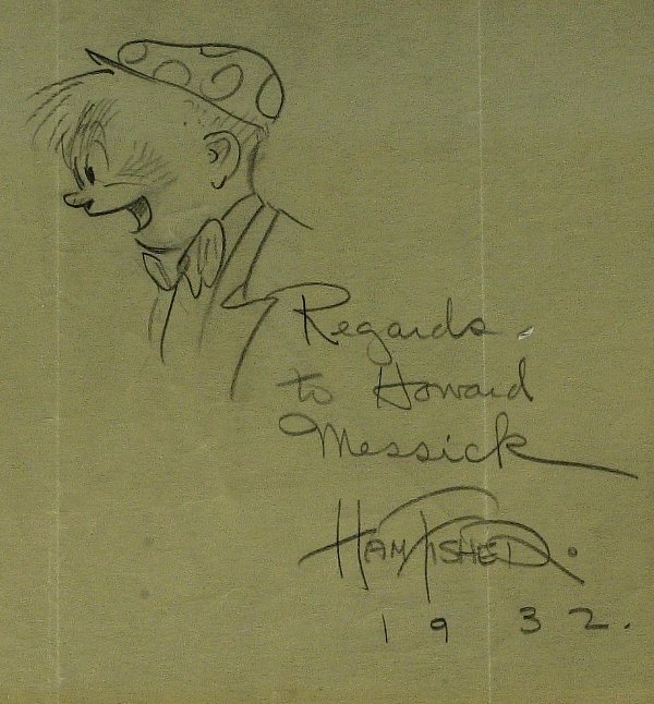 Palooka Cartoonist HAM FISHER - Sketch Signed
