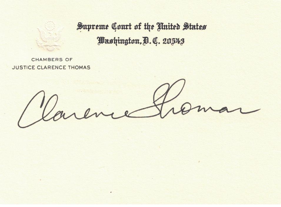 Jurist CLARENCE THOMAS -Supreme Court Card: Clarence Thomas (1948- ) Jurist. Thomas is the second African-American justice to serve on the Supreme Court of the United States. He was controversially appointed in 1991 and leans conservative. .Sup