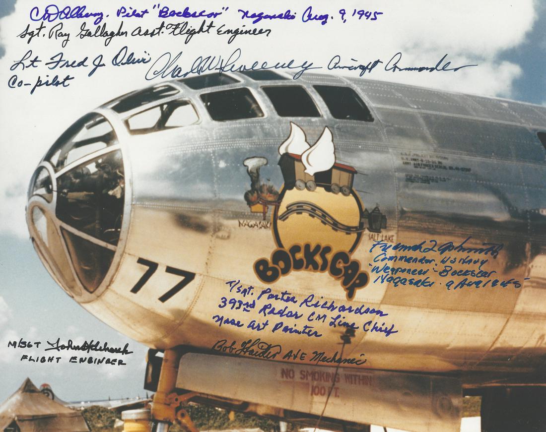 B 29 Bockscar Crew Signed Photo Of Plane Aug 27 The Written Word Autographs In Nh B 29 Bockscar Crew Signed Photo Of Plane Aug 27 The Written Word Autographs In Nh
