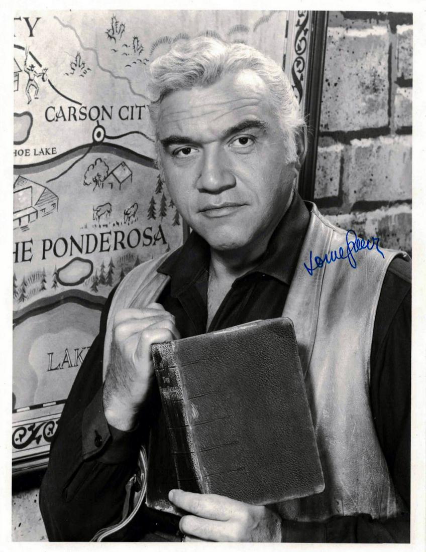 Canadian Actor LORNE GREENE - Bonanza Photo: Lorne Greene (1915-1987) Canadian actor. Greene’s television roles include Ben Cartwright on the western Bonanza, and Commander Adama in the original science fiction television series Battl