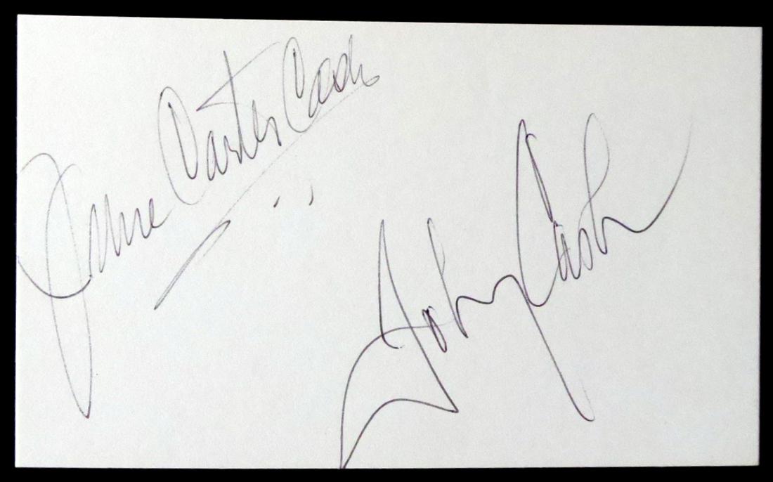 Country's JOHNNY CASH & JUNE CARTER CASH - Card: Johnny Cash (1932-2003) and June Carter Cash (1929-2003) Singers, songwriters. Cash “the Man in Black”, was a singer, guitarist and songwriter whose music innovatively mixed country, rock, blues a