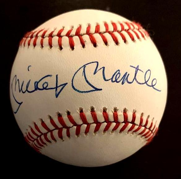 Yankee HOFer MICKEY MANTLE - Official AL Baseball: Mickey Mantle Signed Baseball Mickey Mantle (1931-1995) Outfielder. Nicknamed "The Commerce Comet" and "The Mick", was an American professional baseball player. Mantle played his entire Major League B