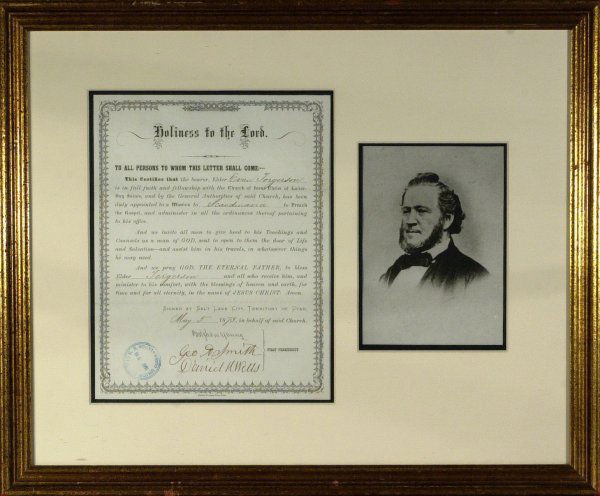 BRIGHAM YOUNG - Morman Church Appointment Signed: Brigham Young (1801-1877) Religious leader. Young led the great Mormon migration of 1846-48 and oversaw the church's establishment and growth in Utah. An early convert to the Church of Jesus Christ of
