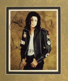 Singer MICHAEL JACKSON - Photo Signed: Michael Jackson (1958-2009) Singer. Jackson became a dominant figure in popular music in the early 1980's and the first African-American entertainer to amass a strong crossover following on MTV. The p