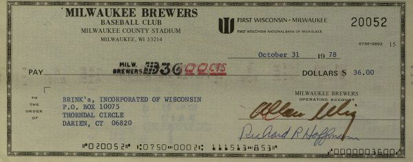Baseball Commissioner BUD SELIG - Check Signed: Allan "Bud" Selig (1934- ) Baseball Commissioner. Selig was elected the ninth Commissioner of Baseball in 1998. He oversaw baseball through the 1994 strike, the introduction of the wild card, inter-le