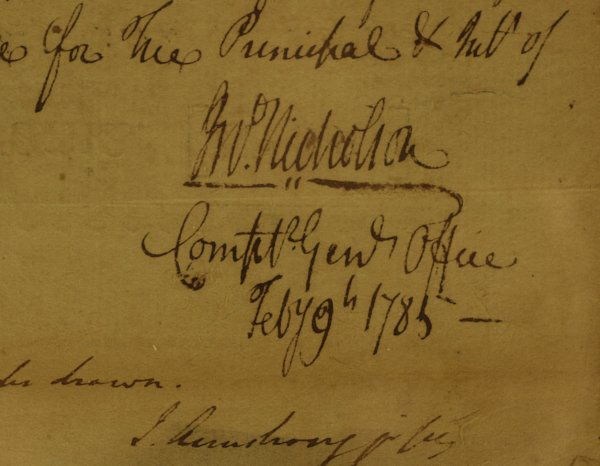PA Politician JOHN NICHOLSON - Rev War Doc Signed: A Horse for Washington's Army. John Nicholson (1757-1800) Land owner, politician. Nicholson together with Robert Morris formed numerous land speculation companies. Nicholson claimed ownership to more