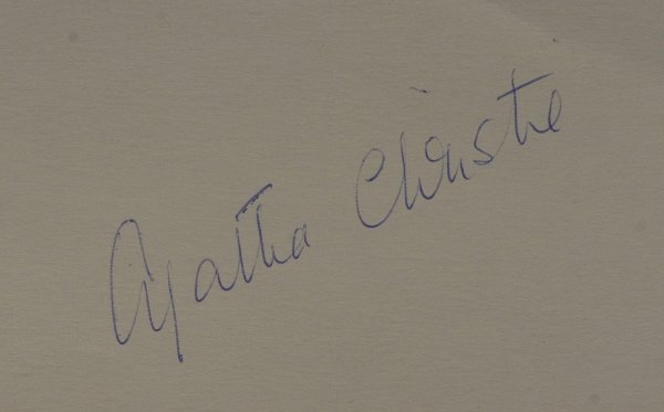 British Author AGATHA CHRISTIE - Card Signed: Agatha Christie (1890-1976) British author. Christie wrote eighty detective novels and her successful West End theatre plays. Her works, particularly featuring detectives Hercule Poirot or Miss Jane M