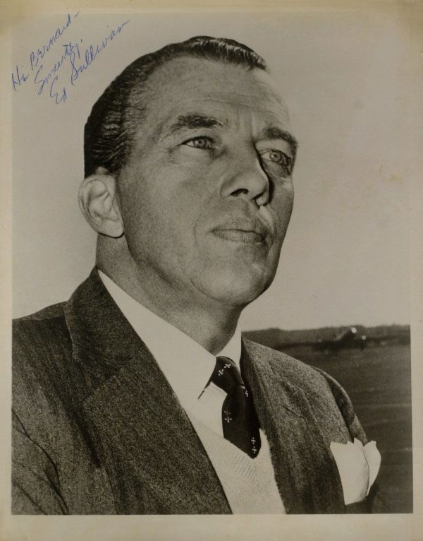 TV Host ED SULLIVAN - Photo Signed: Ed Sullivan (1901-1974) Journalist, television host. Sullivan was best known as the presenter of a popular television variety show called The Ed Sullivan Show that was at its height of popularity in t