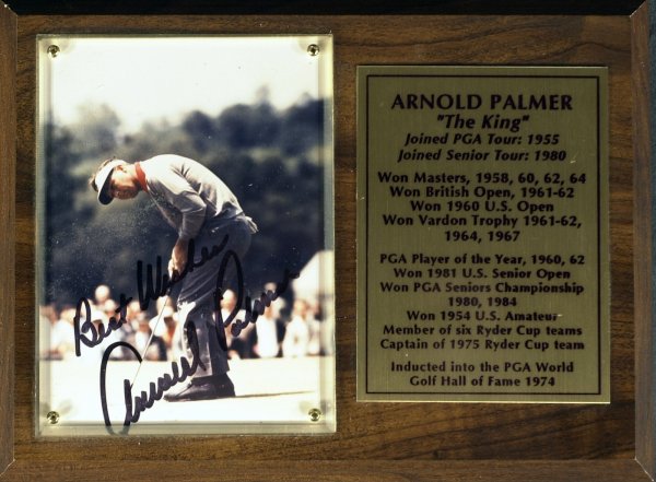 Golfer ARNOLD PALMER - Photo Signed: Arnold Palmer (1929- ) Golfer. Palmer is generally regarded as one of the greatest players in the history of men's professional golf. He has won numerous events on both the PGA Tour and Champions Tour