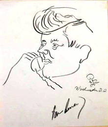 35th President JOHN F. KENNEDY - Caricature Signed