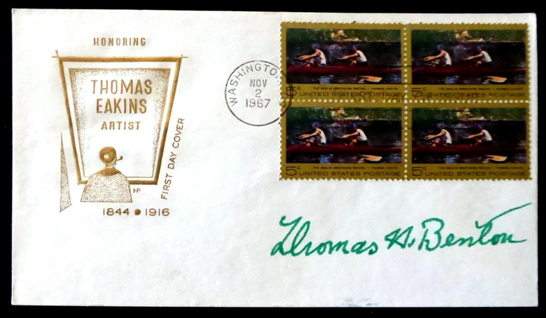 Painter THOMAS HART BENTON - Postal Cover Signed (1 of 1)