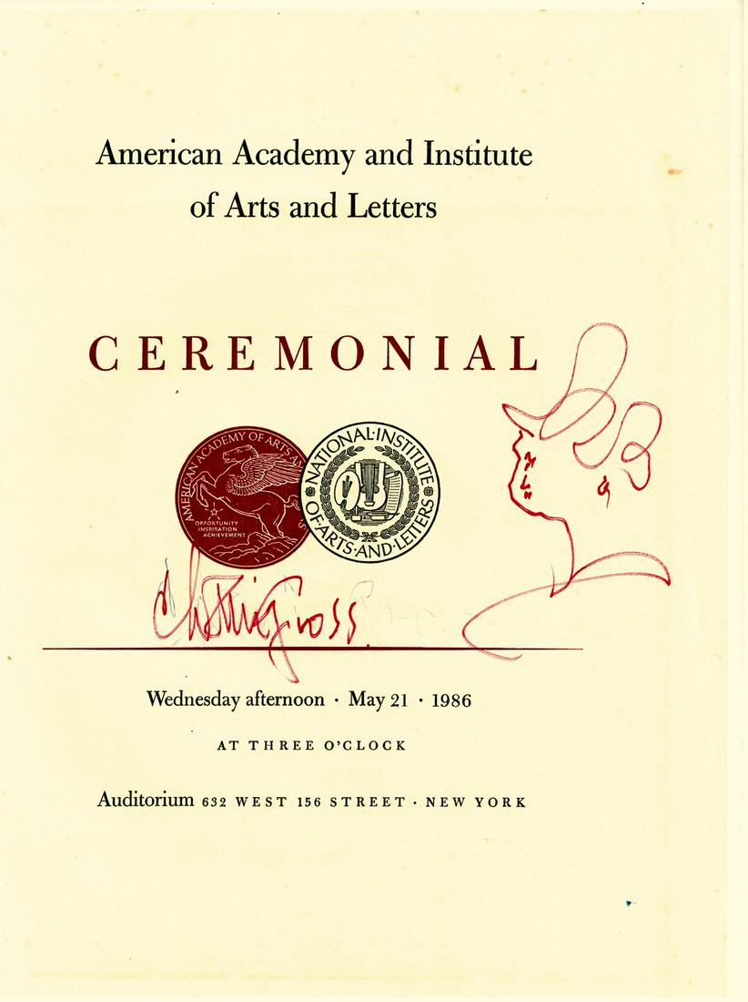 Sculptor CHAIM GROSS - Proram With Orig Sketch (1 of 1)