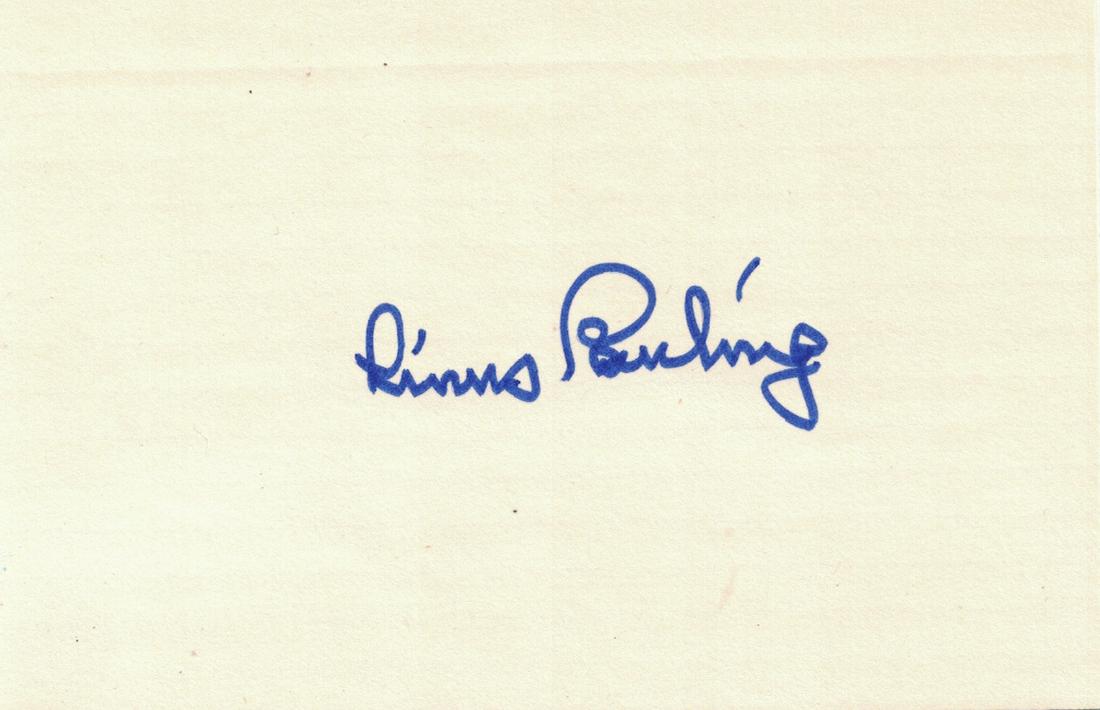 Nobelist LINUS PAULING - Card Signed (1 of 1)