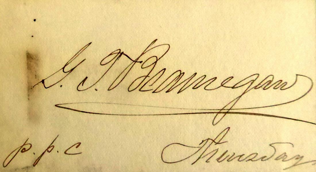 CSA General P G T BEAUREGARD - Card Signed (1 of 1)