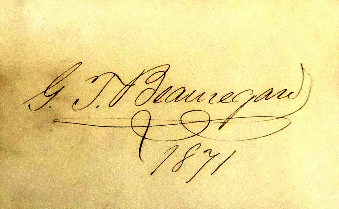 CSA General P G T BEAUREGARD - Card Signed (1 of 1)