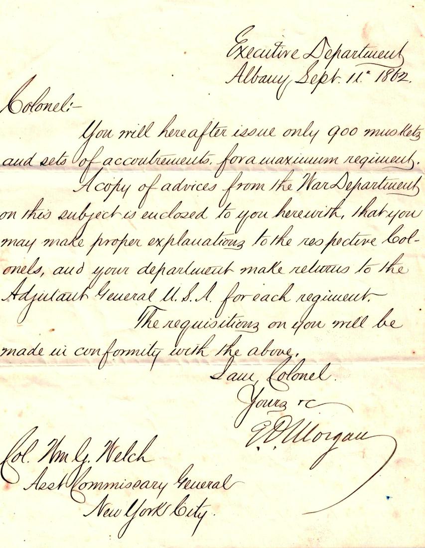 Union General EDWIN D MORGAN - War-Date LS (1 of 1)