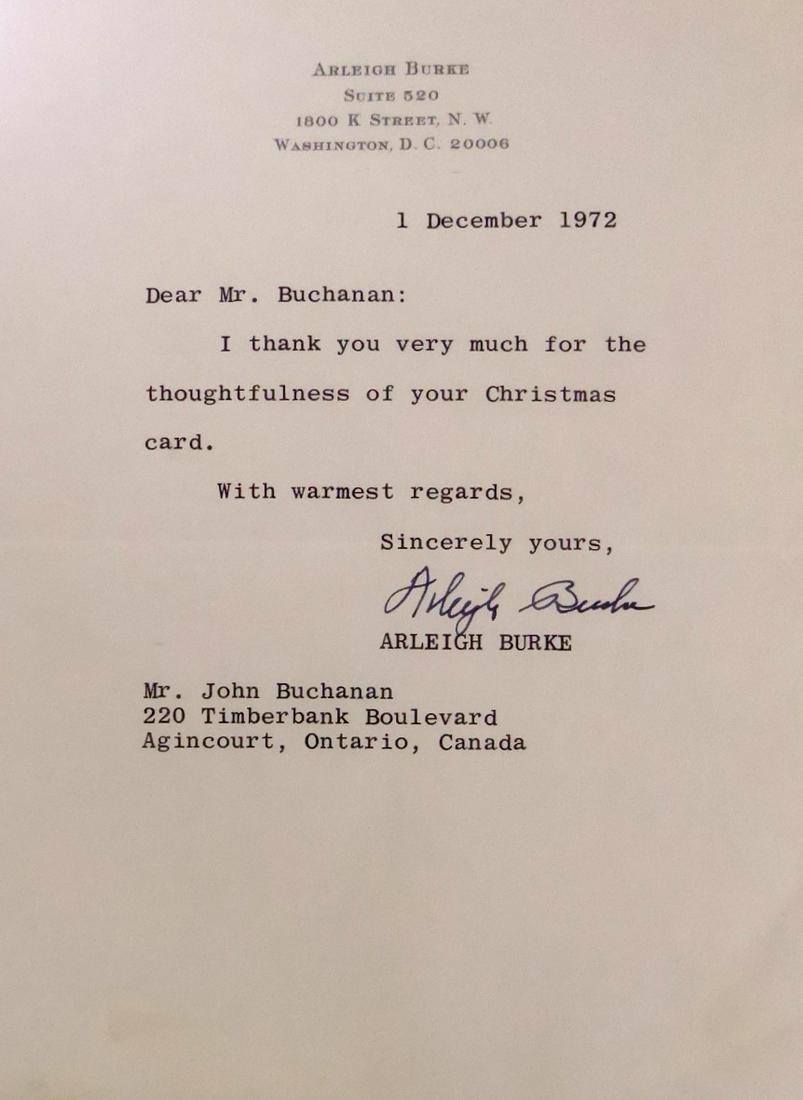 Admiral ARLEIGH BURKE - Typed Ltr Signed (1 of 1)