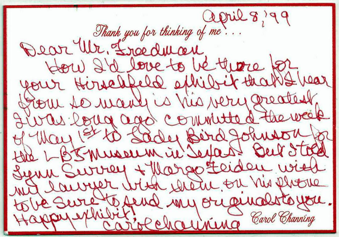 Actress CAROL CHANNING - ALS (1 of 1)