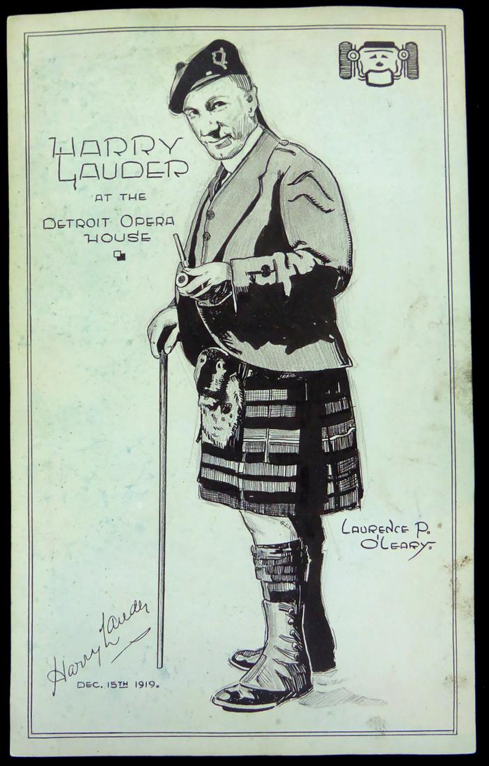 Scot Singer, Comic HARRY LAUDER - Orig. Sketch Signed (1 of 1)
