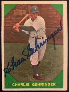 Gehringer,Charles Signed Baseball Card (1 of 2)