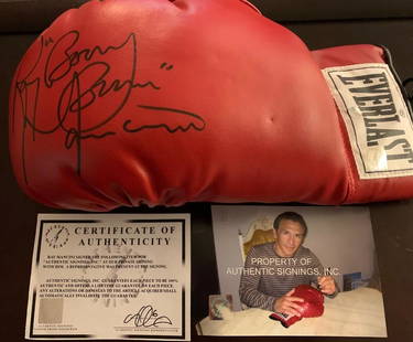 Mancini, Ray Signed Glove: Raymond Michael Mancini (1961-), best known as "Boom Boom" Mancini, is an American former professional boxer who competed professionally from 1979 to 1992 and who has since worked as an actor and spor