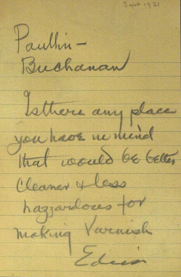 Inventor THOMAS EDISON - Autograph Note Signed: Thomas Edison. 5" x 8" autograph note written and signed in pencil, "Edison," dated by another "Sept. 1921," to "Paulkin Buchanan." "…Is there any place…that would be better cleaner & less hazardo