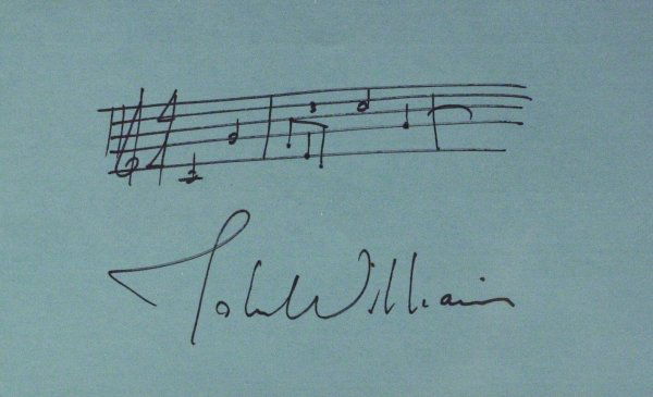 Composer JOHN WILLIAMS - Musical Quote Signed: John Williams (1932- ) Composer, conductor. Williams has composed many of the most famous film scores in Hollywood history. He has been nominated for forty-five Academy Awards and won five. He has als