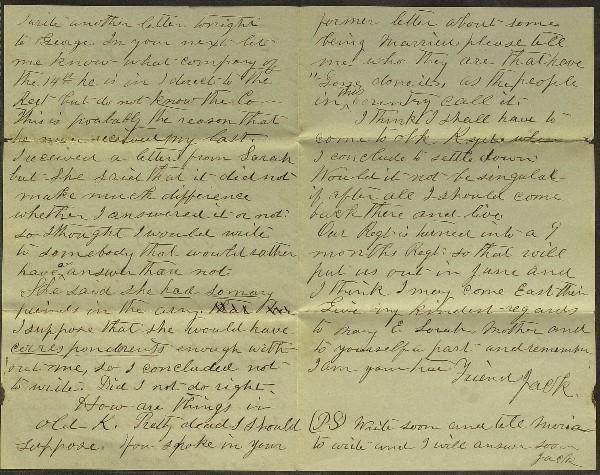 Soldier Letter - Suffolk, VA War Content: SOLDIER'S LETTER – SUFFOLK, VIRGINIA. 5" x 8", three pages, a letter from "Jack."…we have had no fighting as yet, but we expect it every day. There is 16,000 Confederates now within 7 miles. They 