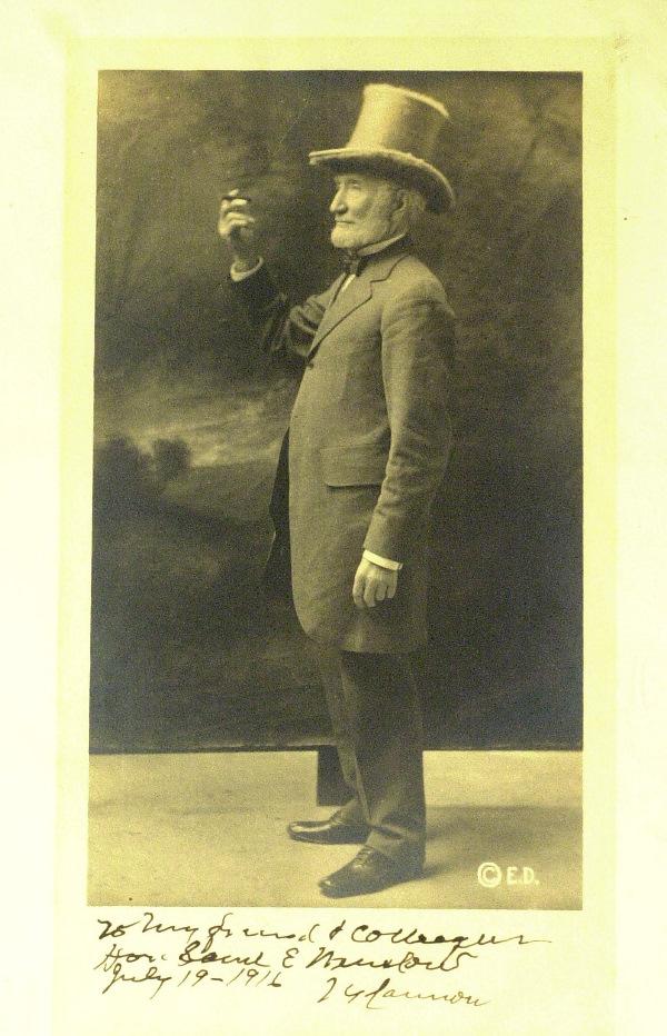 The Speaker Joseph Cannon - Photograph: Joseph Cannon (1836-1926) Politician. Cannon served as Speaker of the United States House of Representatives from 1903 to 1911, and historians generally consider him to be the most dominant Speaker in