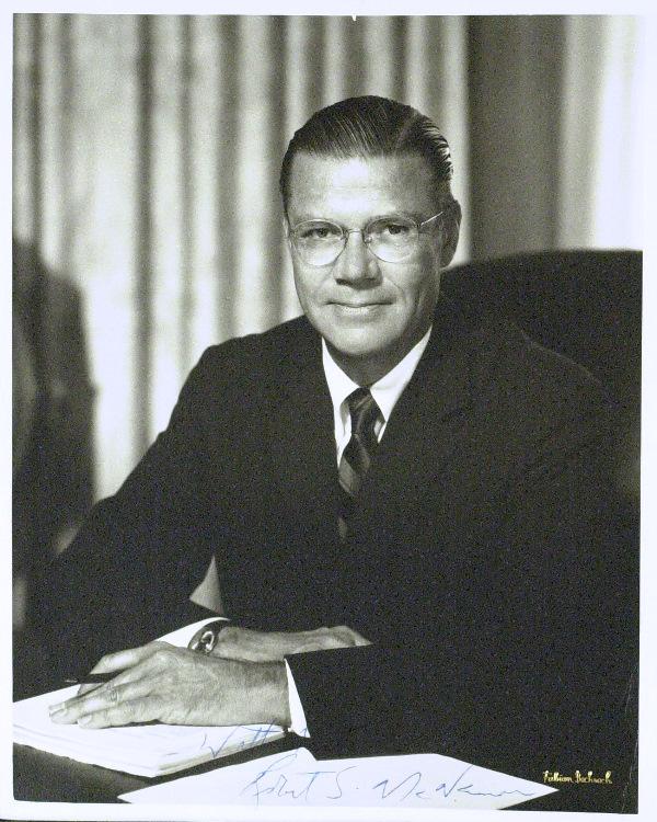 Robert McNamara - Portrait Photograph: Robert McNamara (1916-2009) Businessman, Politician. McNamara McNamara served as the United States Secretary of Defense under presidents John F. Kennedy and Lyndon B. Johnson, overseeing military stra