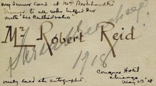 Actress Sarah Bernhardt - Card: Sarah Bernhardt (1844-1923) French stage actress. "The Divine Sarah" was probably the most famous actress of the 19th century. She studied drama in Paris and began performing on the stage in the early