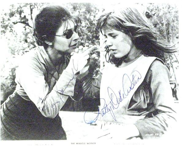 Patty Duke/ Ann Bancroft - Photograph: The Miracle Worker. The Miracle Worker was a 1962 film based on a 1959 play. It was based on The Story of My Life, the autobiography of Helen Keller and starred Patty Duke Astin (1946- ) as Helen Kell