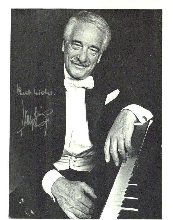 Comic Pianist Victor Borge - Photograph: Victor Borge (1909-2000) Danish pianist, comedian. Borge achieved fame appearing in various venues, including radio, films, concert halls, Broadway, and television. Though he performed as soloist and