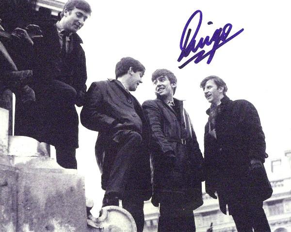 Beatle Ringo Starr - Photo: Ringo Starr. 10" x 8" black and white photograph of The Beatles, signed. Additional Images: