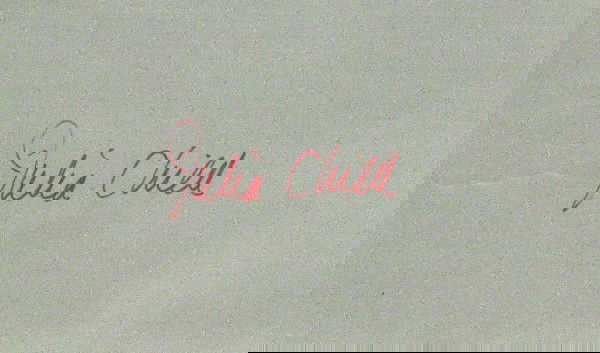 Television Chef Julia Child - Card: Julia Child (1912-2004) Television chef, author. Child lived in Paris after her marriage in 1945, studying at the Cordon Bleu and with a master chef. After co-writing the best-seller Mastering the Art