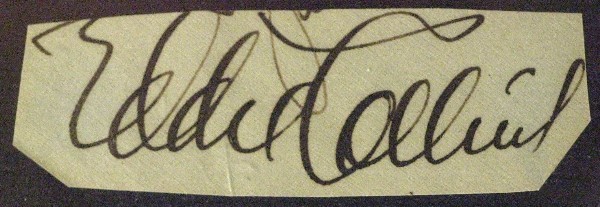 Eddie Collins beautiful ink cut autograph: Eddie Collins (1887-1951) Collins played twenty-five seasons in the Major Leagues. The fiery second baseman starred in the famous $100,000 infield in Philadelphia and also for the Chicago White Sox. D