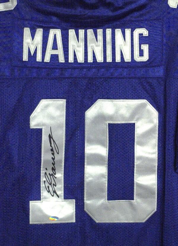 Quarterback Eli Manning - Giants Jersey: Eli Manning (1981- ) Quarterback. Manning played college football at the University of Mississippi He was drafted as the first overall pick in the 2004 NFL Draft by the San Diego Chargers. Manning won