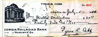 Cobb,Ty Signed Check