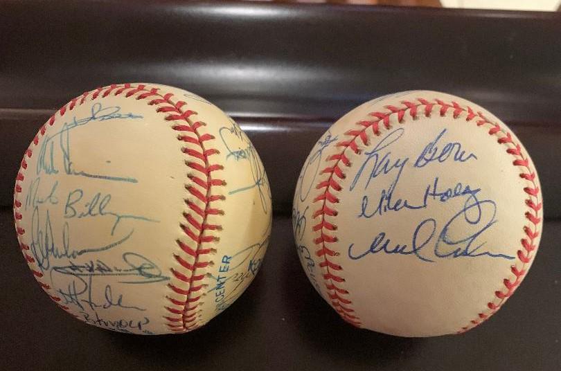 Lot of Two Signed California Angel Balls (1 of 3)