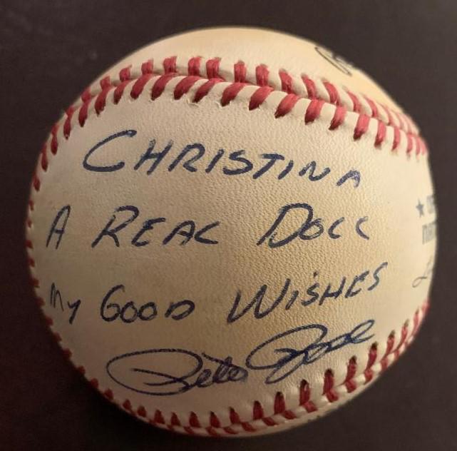 Rose, Pete Signed Baseball: Peter Edward Rose (1941-), also known by his nickname "Charlie Hustle", is an American former professional baseball player and manager. Rose played in Major League Baseball (MLB) from 1963 to 1986, an