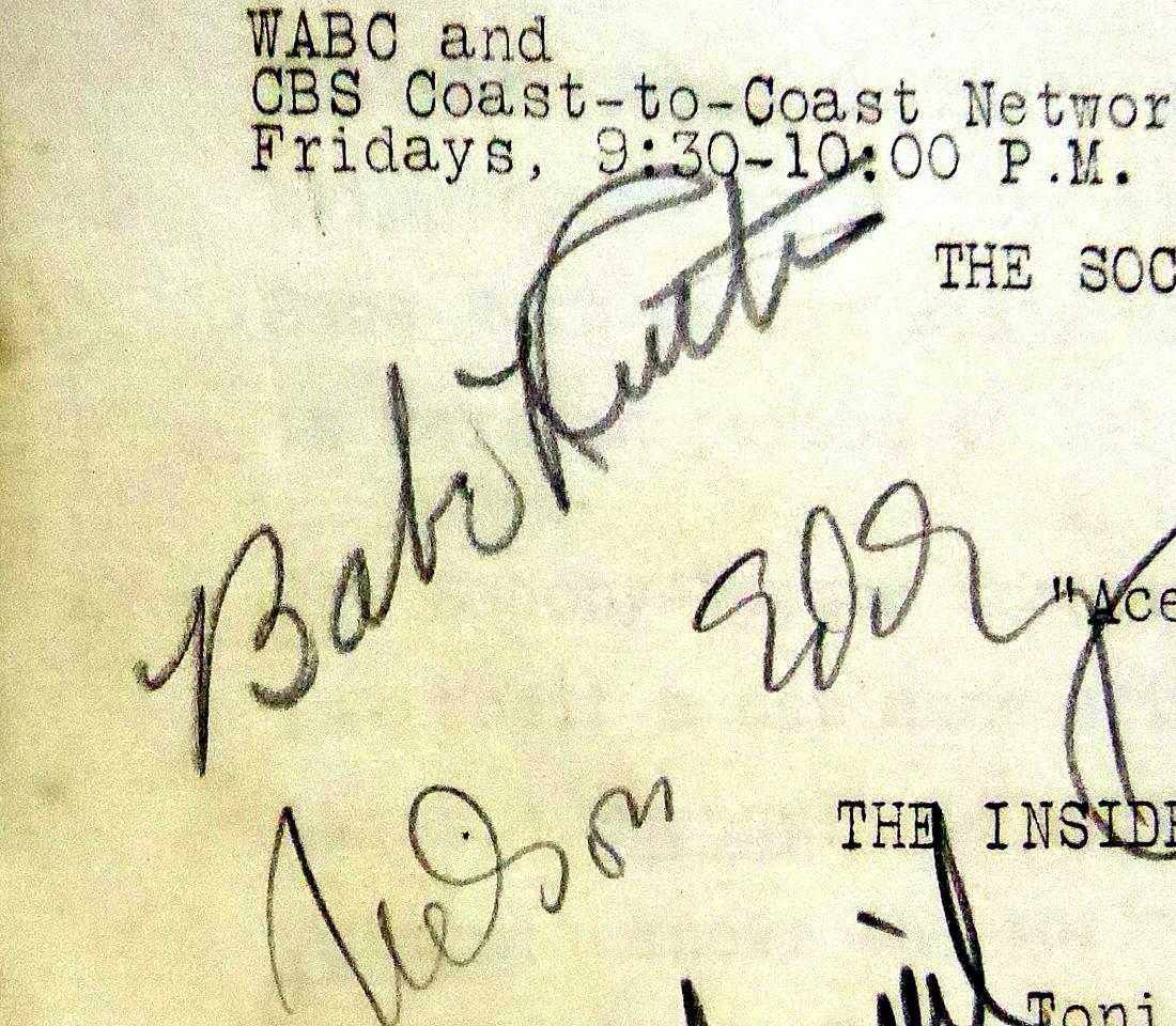 Ruth, Babe - 1933 Radio Script (1 of 2)