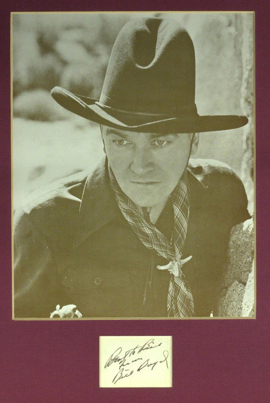 Hoppy WILLIAM BOYD - Matted Signature: William Boyd (1895-1972) Actor. Boyd's career took off in 1935 when he began to appear in Hopalong Cassidy films eventually amounting to sixty-six episodes, the final twelve of which Boyd produced. Ca
