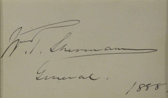 General WILLIAM TECUMSEH SHERMAN - Card: William Tecumseh Sherman (1820-1894) Union General. Sherman fought in the Battle of Bull Run, then served under Ulysses S. Grant at Shiloh and was promoted to major general. With Grant he helped win t
