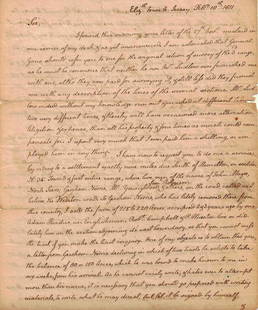 Founding Father JONATHAN DAYTON - Autograph Ltr Signed: Jonathan Dayton (1760-1824) Founding Father. Dayton was the youngest member of the U.S. Constitutional Convention, speaker of the U.S. House of Representatives, and developer of large tracts in what
