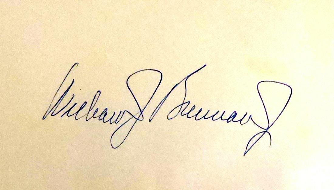 Justice WILLIAM J BRENNAN - Card Signed: William J. Brennan, Jr. (1906-1997) Jurist. Brennan served as an Associate Justice of the United States Supreme Court from 1956 to 1990. As the seventh longest-serving justice in Supreme Court history