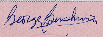 Composer GEORGE GERSHWIN - Signature