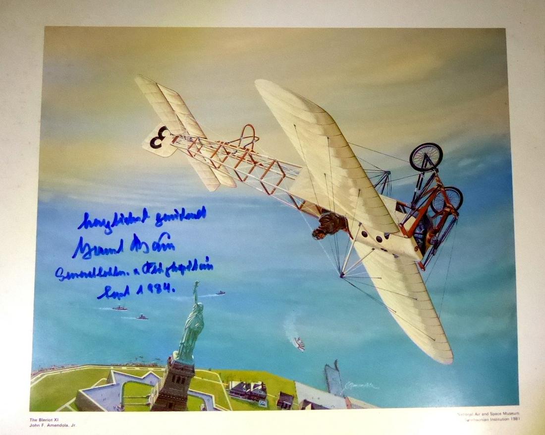 Hitler Pilot HANS BAUR - Lithograph Signed: Hans Baur (1897-1993) German pilot. Baur was Adolf Hitler's pilot during Hitler's political campaigns of the early 1930s. He later became Hitler's personal pilot and leader of the Reichsregierung squa